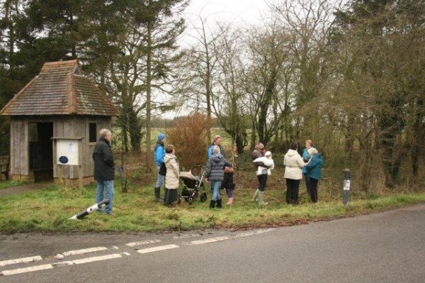 Gathering of people for the Oak tree planting.